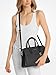Michael Kors Laila Medium Satchel, Silver-Tone Hardware/Tonal MK Signature Coated Twill/Black