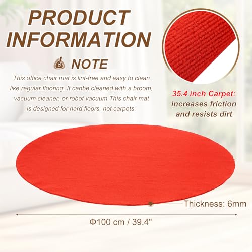 Tapis de bureau rond antidérapant protège-sol polyester fauteuil pivotant