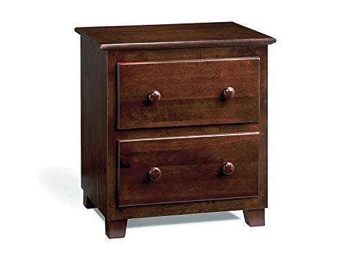 AFI Atlantic Furniture AC682104 Atlantic 2 Drawer Night Stand, Walnut