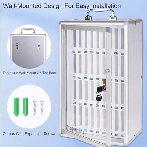 Supporto per telefono da parete in alluminio con blocco di sicurezza e maniglia, ideale per scuole e aziende, design elegante per una maggiore sicurezza e nizzazione