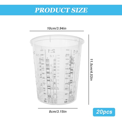 20pcs Bicchieri di Miscelazione in Resina 680ml