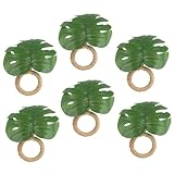 Tofficu Anillos para Servilletas 6 Piezas Forma de Hoja Monstera Realista, Servilleteros Reutilizables para Mesa de Comedor, Accesorios para Servilletas en Fiestas y Hoteles