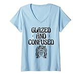 Donna Vaso da forno in argilla smaltata e confusa per fare ceramiche Maglietta con Collo a V