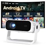 Smart Beamer Full HD 1080P, 25000 Lumens, Android 11，Integrierte Apps, 4D Trapezkorrektur，WiFi 6 & BT 5.2, Heimkino 4K Beamer Trapezkorrektur und elektrischen Fokus