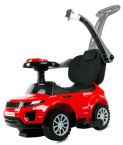 4in1 Kinderauto Rutschauto ab 2 Jahre und Schiebeauto mit Hupe und Musik, Rutschauto mit Stauraum unter dem Sitz, Spielzeugauto ab 2 Jahren (Rot) – Bild 3