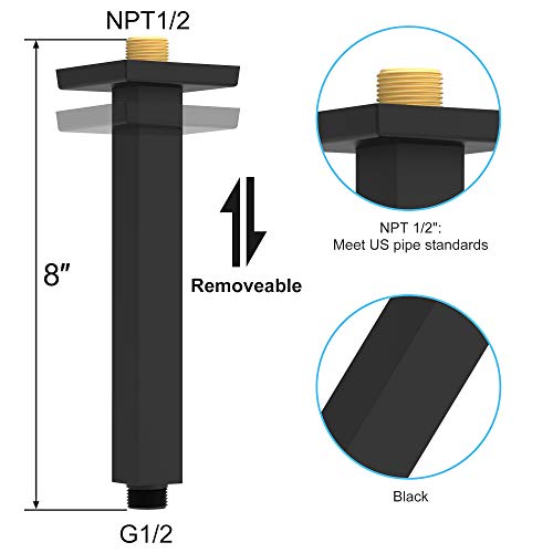 Ceiling Mounted Shower System,Suncleanse 10 Inches Shower Faucet Square Rain Shower Head with Handheld Spray,High… - Image 6