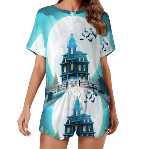 Pyjama femme manches courtes ensemble de nuit léger idéal pour vos vacances