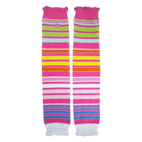 Huggalugs Girls Leg Warmers Candy Sparkle Stripes