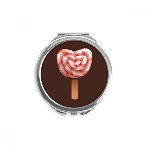 Miroir de poche rouge candi au motif crème glacée original