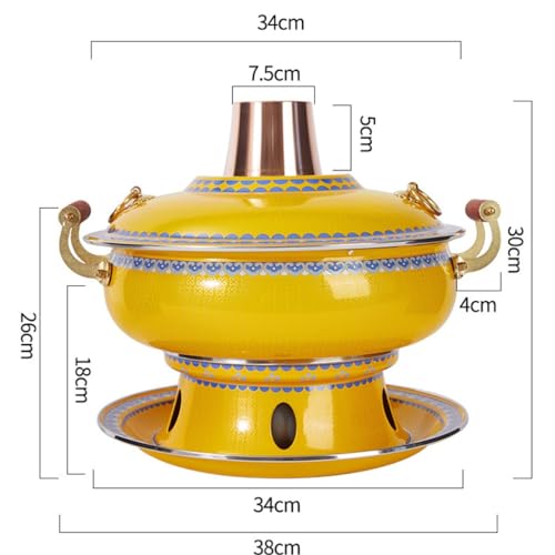 Olla China de Cobre para Hot Pot 32 cm Amarilla miniatura 6