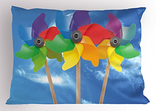 Almohada de tela estándar multicolor 91 cm x 51 cm miniatura 1
