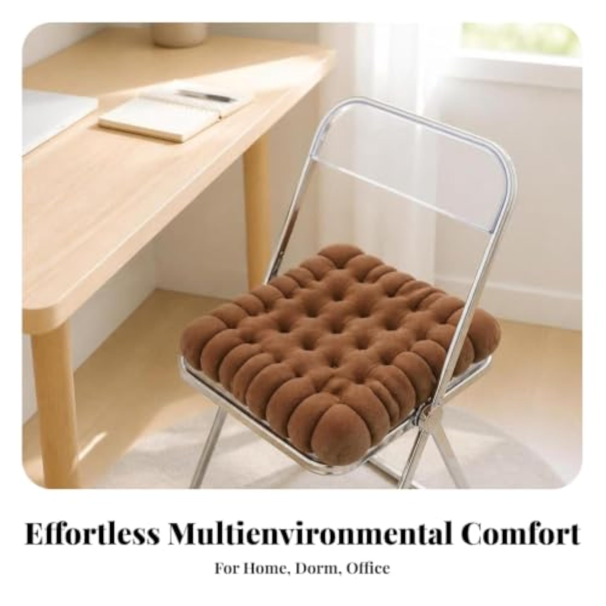 Padded Cushion Thick Square Seat Cushion, Gray