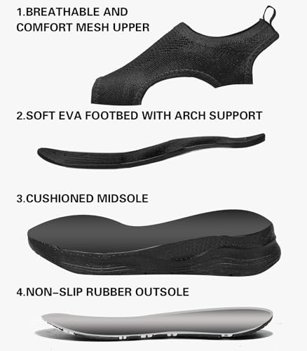 Image of Women Walking Sandals Arch Support Orthotic Comfortable Plantar Fasciitis Non-slip Casual Open Toe Sport Sandals for Athletic Summer Beach