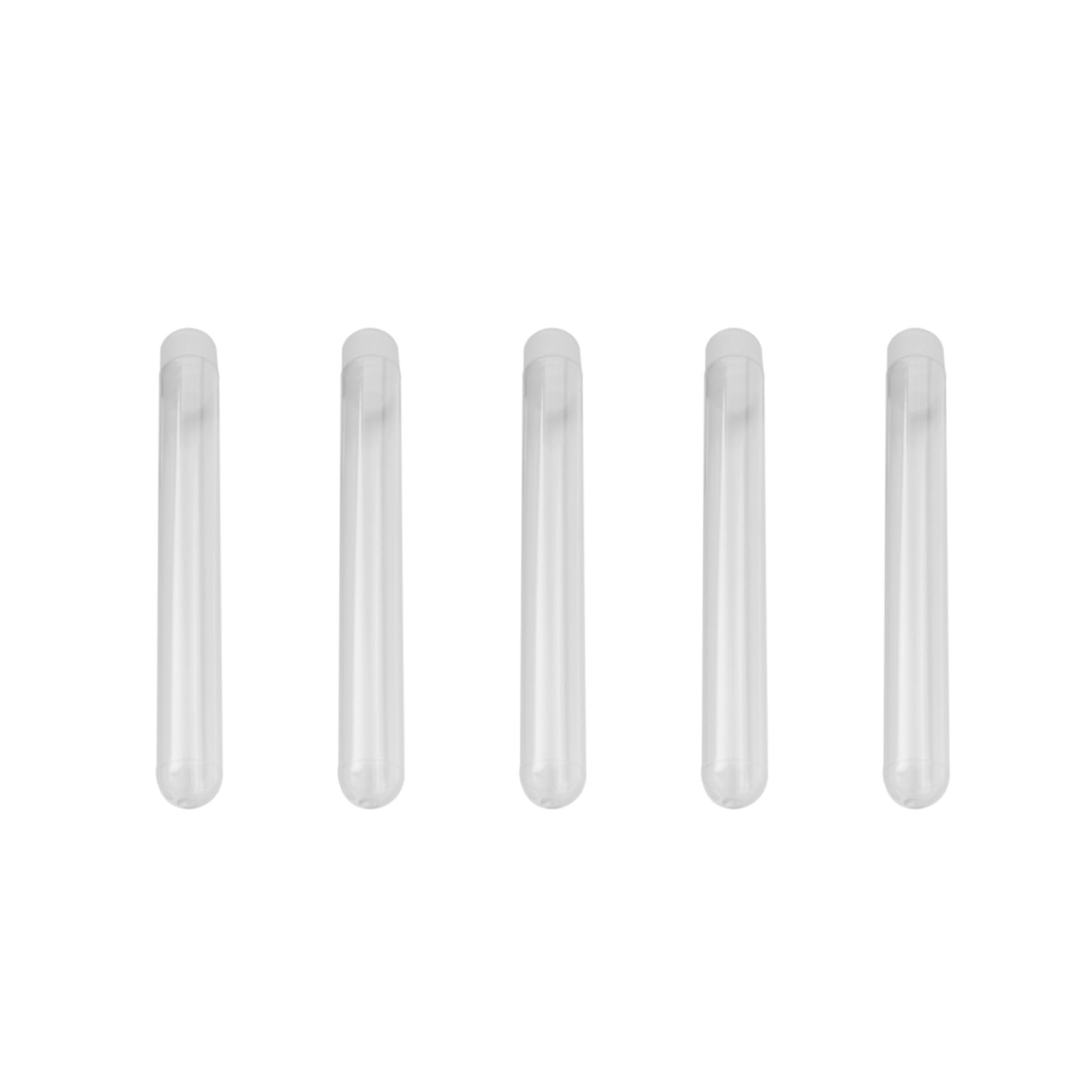 500Pcs 12X100mm Laboratorio Transparente Tubos de Ensayo de Plástico Transparente Viales con Tapas de Empuje Suministros de Laboratorio Escolar
