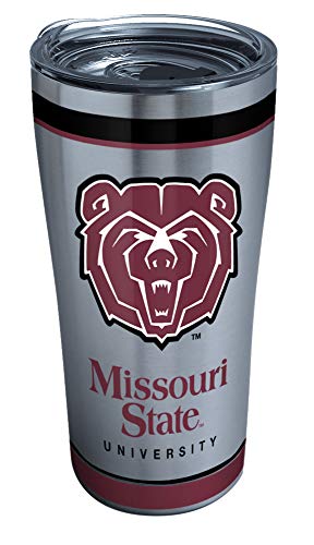 Tervis Missouri State Bears Insulated Tumbler with Clear and Black Hammer Lid, 20 oz Stainless Steel, Silver