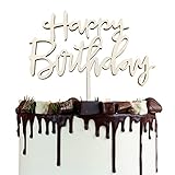 Material: Holz. Cake Topper Geburtstag Holz Torten Topper Happy Birthday Tortendeko Kuchen Topper Tortenstecker Alles Gute zum Geburtstag Geburtstagsdeko Kindergeburtstag Deko für Junge Mädchen Frauen Mann (HB)