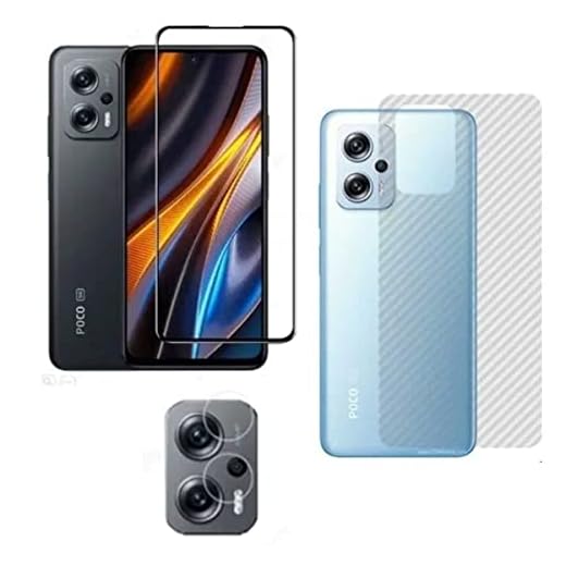 Kit 3x1 Película 5D 9D Ceramica Poco X4 GT + Película Traseira Fibra de Carbono + Película Câmera