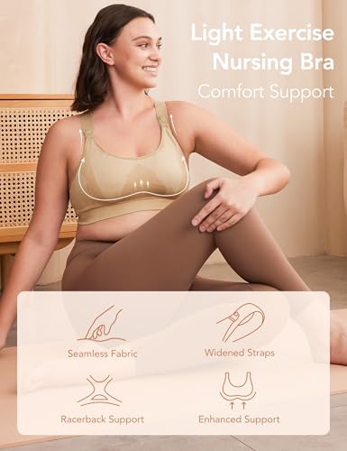 Image of HOFISH Womens Seamless Maternity Sleep Bras Breastfeeding Everyday Bra 3 Pack