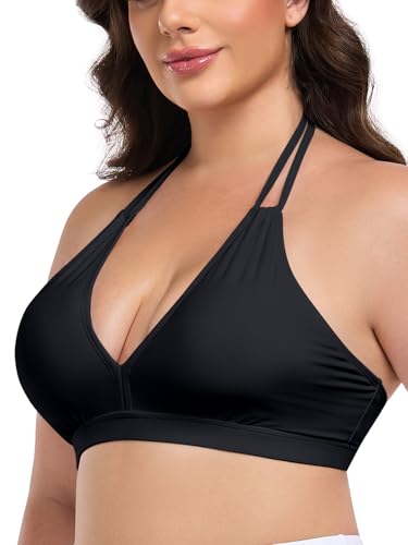 Ocean Blues Women's Plus Size Cutout Bikini Top Halter Swimsuit Top2