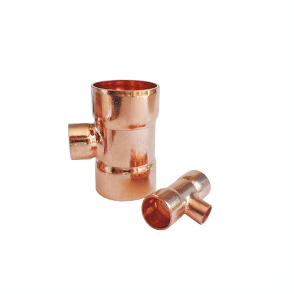 76 89 133 159mm To 28 35 42 54-108mm ID 99.9% Copper End Feed Solder Reducing tee 3 Ways Plumbing Fitting For Air Condition(76mmx54mmx76mm)