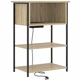 vidaXL Nachttisch Sonoma-Eiche 55 x 31 x 76 cm Holzwerkstoff, Schlafzimmermöbel, moderner Nachttisch, platzsparender Nachtschrank, Stauraum und Deko