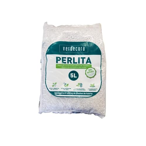 Verdecora Perlita 5 Litros | Mejora el drenaje y nutrición de tus plantas | Máxima aireación del sustrato y retención de agua (PORTES INCLUIDOS)