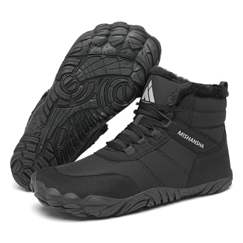 Mishansha Botas Mujer Invierno - Botines Mujer Invierno Botas Nieve Zapatos Invierno Barefoot Zapatillas Minimalistas, Negro Gr.40