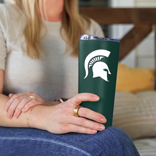 Image of Logo Brands NCAA 20 oz Powder Coat Stainless Tumbler -Double-Wall Insulated Everday Tumbler for Hot or Cold Drinks, High Lip Lid, Team Color