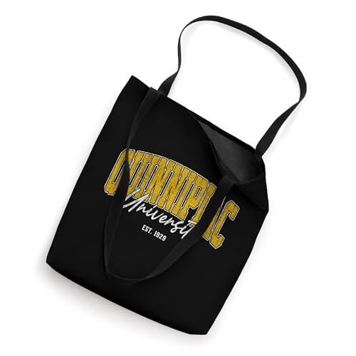 Bolso tipo tote retro con diseño arqueado de Quinnipiac Collegiate para hombres y mujeres miniatura 2