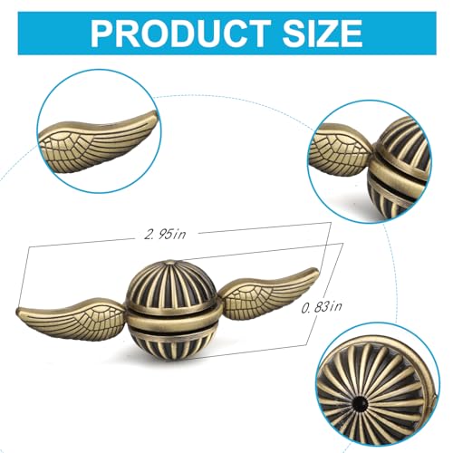 Image of Brass Fidget Spinner Orb Anxiety Toy, Stress Relief Spin Fidgets Hand Bearing Tri Spinner for Kids Adults, Cool Ball Fingertip Gyro Spinning Top Novelty Gift for School Home Office
