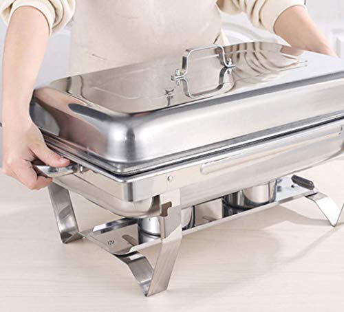 HSBAIS Speisenwärmer Buffetwärmer, Full Size 11 Qt Edelstahl Wärmebehälter Rechteckig Klappboden mit Deckel Chafing Dish… – Bild 5