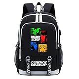 【Grande capienza】 Questo zainetto scolastico anime è multifunzionale. Lo scomparto interno principale dello zaino può contenere libri, riviste, cartelle A4, telefono e portafoglio; le 2 tasche laterali possono contenere una bottiglia d'acqua e un ombrello.