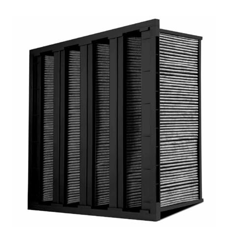 V-Bank Carbon Air Filter 20x24x12 – Activated Carbon Mini-Pleat HVAC Filter – MERV 15 – VOC, Odor & Gas Removal – ABS Frame – High-Efficiency Commercial & Industrial Air Filtration