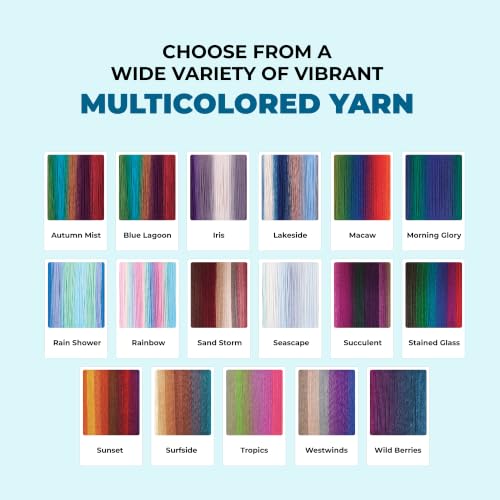 Image of Mary Maxim Prism Yarn, Acrylic Multicolor DK Yarn, 290 Yards, Blue Lagoon | Ombre Yarn, 3 Weight, Machine Wash, For Knitting and Crochet, Create Baby Items, Blankets, Afghans, Clothing Variegated Yarn