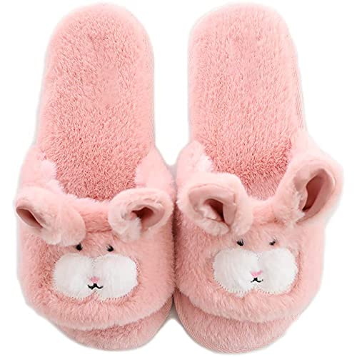 Women's Cute Bunny Bedroom Slippers Open Toe Indoor Slides House Slippers