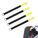 Hugwits 4 PCS Car Door Emergency Pull Cords, High Strength Nylon Manual Door Release Emergency Safety Pull Rope, Extended Escape Pull Strap for Quick Escape (Black & Yellow)