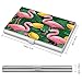 VstaDank Cute Flamingo Business Card Holder Fashion Aluminum Alloy Flip Cover Credit Card Holder High End Professional Name Cards Case Exquisite Pocket Metal Cards Holder for Work