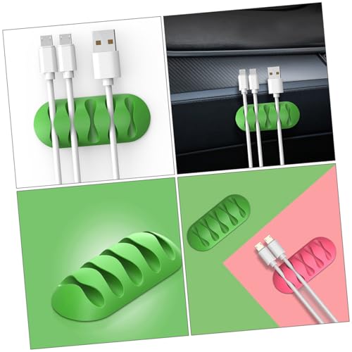 TEHAUX 4pcs organizadores de cables de silicona portátiles para escritorio, clips para cables para computadora miniatura 4