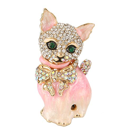 Image of EVER FAITH Austrian Crystal Lovely Plump 3D Bowknot Cat Brooch Enamel Pet Animal Kitten Brooches Dress Suit Sweater Scarves Accessoriesfor Women