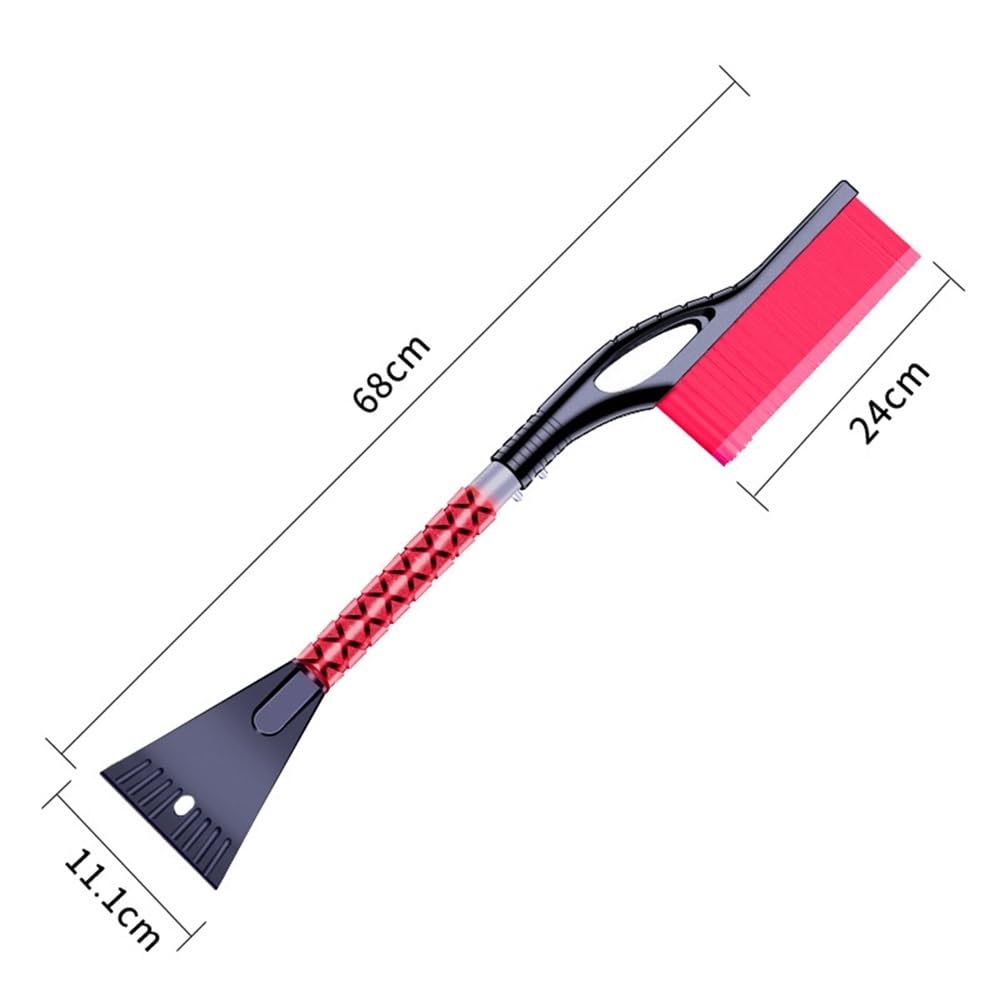Spazzola for neve e raschietto for ghiaccio rimovibile adatti for lo strumento di rimozione della neve rimovibile for auto(Red)