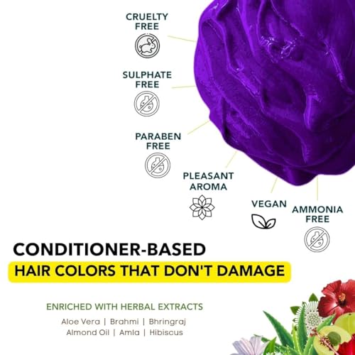 Image of Paradyes Semi-permanent Electric Purple DIY Conditioner Based Hair Colour 120 gm and Lighten Up! Bleach Pack 30 Vol. for all Hair Types