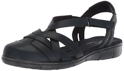 Easy Street Womens Garrett Faux Leather Strappy Flat Sandals