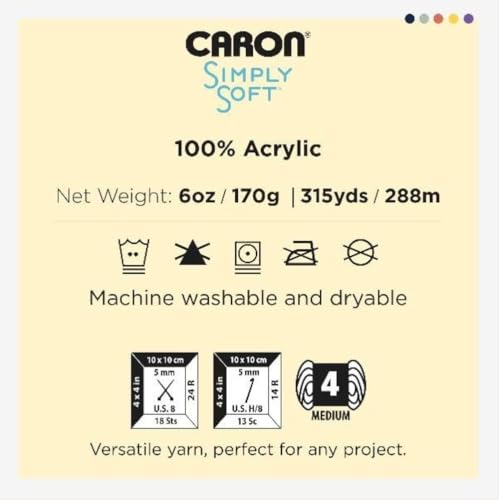 Caron Simply Soft Party Yarn, 3 oz, Medium Worsted 4 Gauge, - Rich Red - For Crochet, Knitting & Crafting - Thumbnail 3