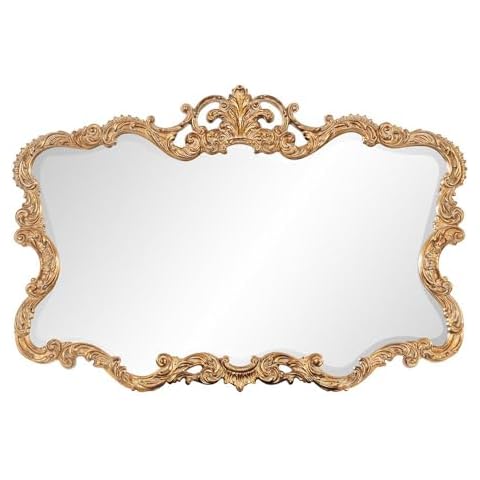 Howard Elliott Antiqued Talida Mirror, Gold Ornate Mirror for Wall Focal Point, Rectangular Vanity Bedroom Wall Mounted Mirror,Resin Frame, Gold Leaf, 27 Inch x 38 Inch x 1 Inch Cover