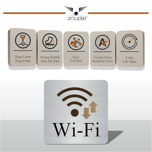 Image of Wi-Fi Sign, 6x6 Inch, Durable Steel, Self-Adhesive