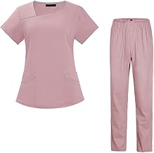 Amagogo Scrub Uniform Set for Women Nursing Workwear Nurses Day Gift Washable Top and Pants Set