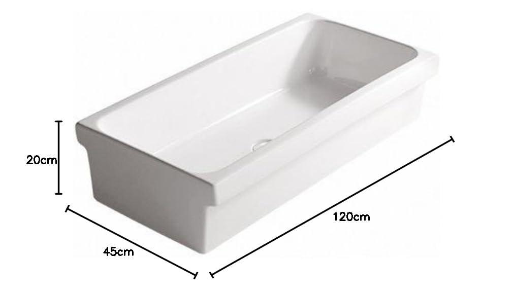 Galassia - Lavabo a canale Ninive cm 120 smaltato su 4 lati Galassia