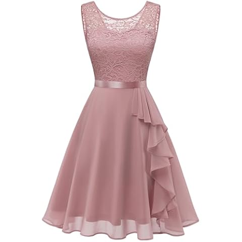 Berylove Elegant Ruffle Hem Cocktail Dress Cover