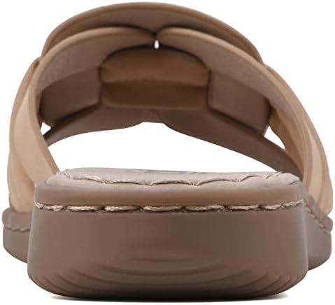 CLIFFS BY WHITE MOUNTAIN Women's Squarely Sandal, Natural/Nubuck, 11 M | Image 4