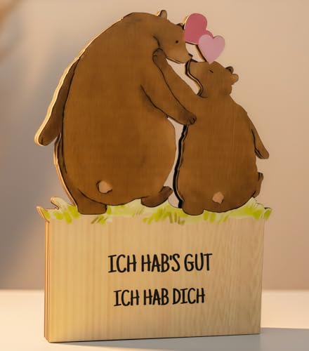 Generisch Jahrestag Geschenk für Ihn Sie Holzkarte Hochzeit Ich Liebe Dich für Frauen Männer - Liebeskarte mit Umschlag Hochzeitstag Valentinstag Geburtstag Liebes Geschenk für Ehefrau Ehemann